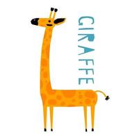 girafa engraçada. animal girafa artesanal infantil vetor