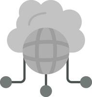 ícone de vetor de rede em nuvem