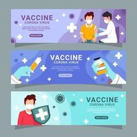 coleção de banner de vacina covid 19 vetor