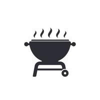 ícone de vetor churrasqueira em branco