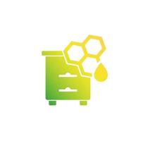 colmeia e mel, ícone do logotipo de vetor