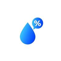 ícone de vetor de porcentagem de umidade