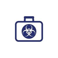 ícone da caixa de risco biológico em branco vetor