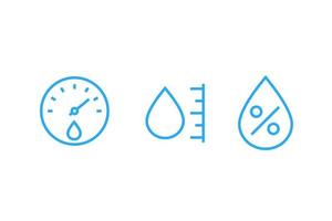 higrômetro, ícones de linha de vetor de umidade
