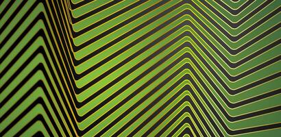 verde, Preto e dourado curvado listras abstrato geométrico fundo vetor