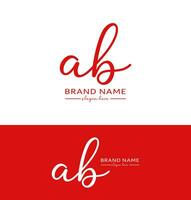 ab carta caligrafia assinatura logotipo Projeto ab logotipo ab carta ícone vetor