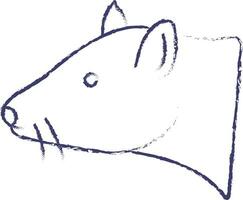 rato face mão desenhado vetor ilustração