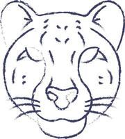guepardo face mão desenhado vetor ilustração