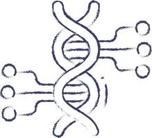 dna tecnologia mão desenhado vetor ilustração