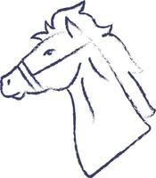 cavalo face mão desenhado vetor ilustração