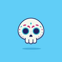 fofa calavera açúcar crânio desenho animado vetor ilustração dia do a morto conceito ícone isolado