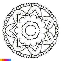 mandala arte para coloração livro. limpar \ limpo decorativo volta ornamento. oriental padrão, vetor ilustração coloração livro página. circular padronizar dentro Formato do mandala para hena, mehndi, tatuagem, decoração.