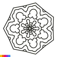 mandala arte para coloração livro. limpar \ limpo decorativo volta ornamento. oriental padrão, vetor ilustração coloração livro página. circular padronizar dentro Formato do mandala para hena, mehndi, tatuagem, decoração.