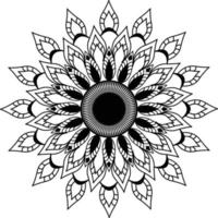 conjunto de mandalas circulares em preto e branco vetor