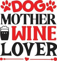cão mãe amante de vinho vetor