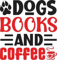 cachorros livros e café vetor