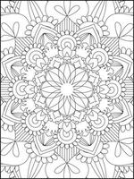 coloração livro Páginas. mandala. abstrato islâmico flor. crianças e adulto antiestresse coloração livro. branco fundo, Preto contorno. vetor estoque ilustração. padronizar mandala coloração Páginas