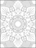 coloração livro Páginas. mandala. abstrato islâmico flor. crianças e adulto antiestresse coloração livro. branco fundo, Preto contorno. vetor estoque ilustração. padronizar mandala coloração Páginas