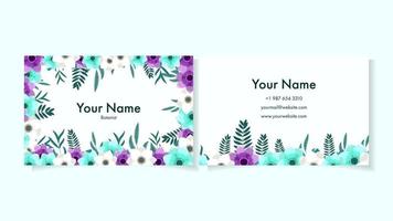 cartão de visita design floral criativo, moderno e simples modelo de flor vetor