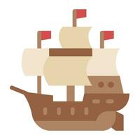 mayflower navio plano ícone, vetor e ilustração