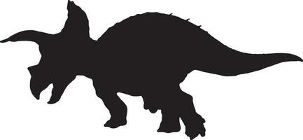 triceratops Preto silhueta isolado fundo vetor