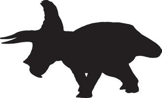 triceratops Preto silhueta isolado fundo vetor