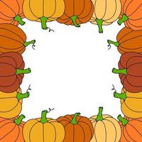 quadro de outono com abóboras isoladas em fundo transparente