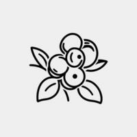 flor dentro rabisco ícone vetor isolado em branco fundo