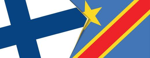 Finlândia e dr Congo bandeiras, dois vetor bandeiras.