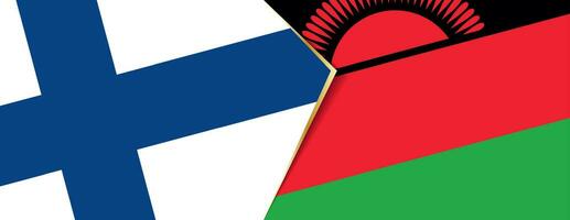 Finlândia e malawi bandeiras, dois vetor bandeiras.