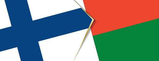 Finlândia e Madagáscar bandeiras, dois vetor bandeiras.