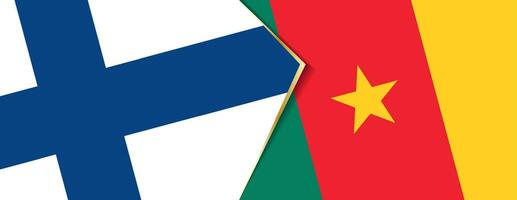 Finlândia e Camarões bandeiras, dois vetor bandeiras.