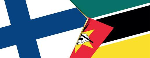 Finlândia e Moçambique bandeiras, dois vetor bandeiras.