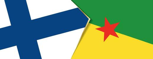 Finlândia e francês Guiana bandeiras, dois vetor bandeiras.