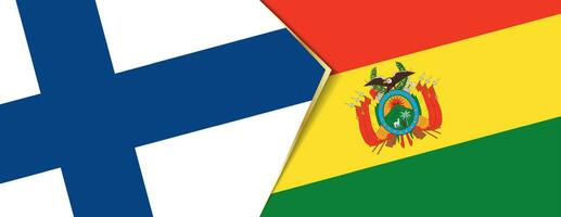 Finlândia e Bolívia bandeiras, dois vetor bandeiras.