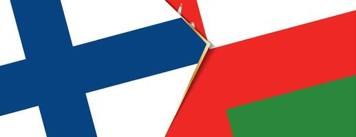 Finlândia e Omã bandeiras, dois vetor bandeiras.