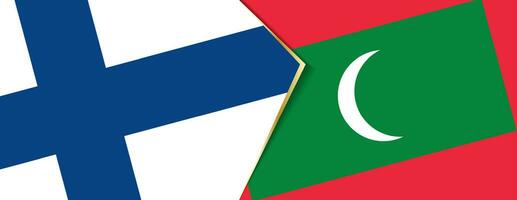 Finlândia e Maldivas bandeiras, dois vetor bandeiras.
