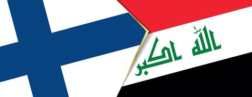 Finlândia e Iraque bandeiras, dois vetor bandeiras.