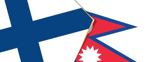 Finlândia e Nepal bandeiras, dois vetor bandeiras.