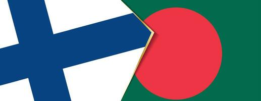Finlândia e Bangladesh bandeiras, dois vetor bandeiras.
