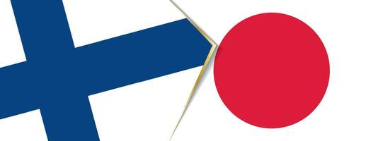 Finlândia e Japão bandeiras, dois vetor bandeiras.