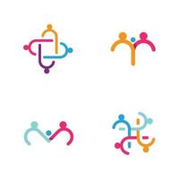 modelo de ícone de vetor de logotipo de cuidado de comunidade e adoção