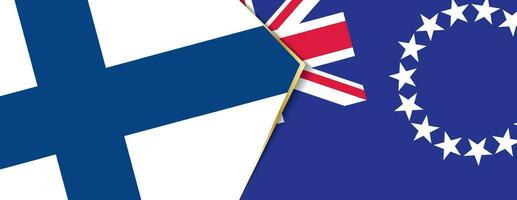 Finlândia e cozinhar ilhas bandeiras, dois vetor bandeiras.