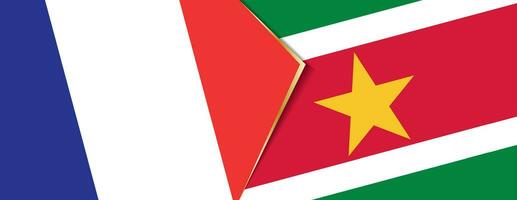 França e suriname bandeiras, dois vetor bandeiras.