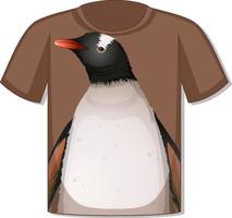 frente da camiseta com modelo de pinguim vetor