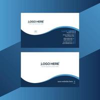 design de cartão de visita de vetor de cor azul e ciano