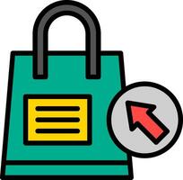 compras saco com seta vetor ícone Projeto