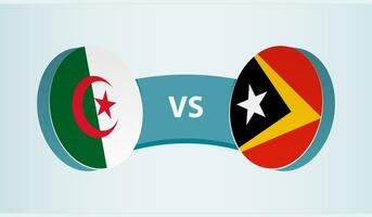 Argélia versus leste timor, equipe Esportes concorrência conceito. vetor