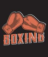 design de camiseta de boxe vetor