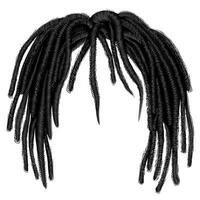 dreadlocks de cabelo comprido africano na moda. 3d realista. moda beleza estilo .peruca hairstyle vetor